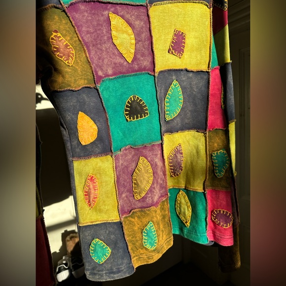 Anthropologie Colorful Patchwork Long Sleeve Top - Picture 10 of 10